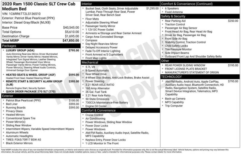 2020 RAM 1500 Classic SLT