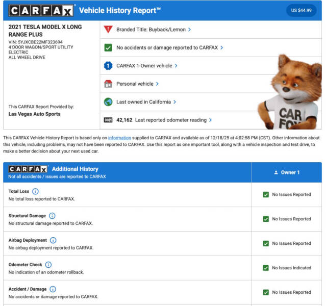 2021 Tesla Model X Long Range Plus