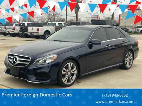 2016 Mercedes-Benz E-Class for sale at Premier Foreign Domestic Cars in Houston TX