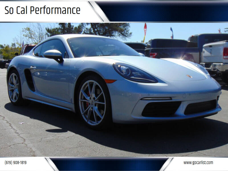 2017 Porsche 718 Cayman for sale at So Cal Performance SD, llc in San Diego CA