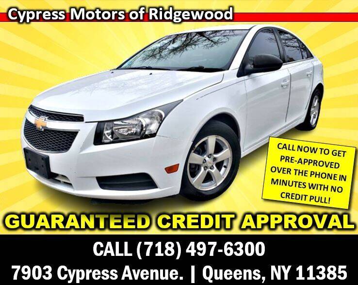 2012 Chevrolet Cruze for sale at Cypress Motors of Ridgewood in Ridgewood NY