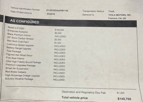 2018 Tesla Model X P100D