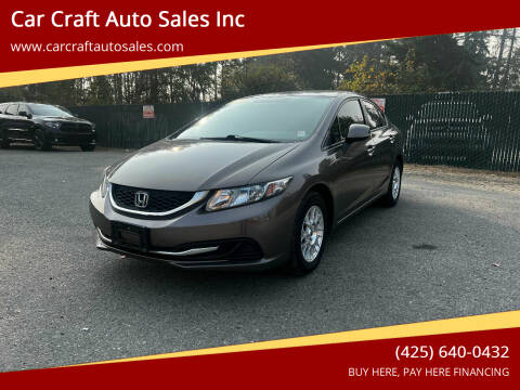 2013 Honda Civic for sale at Car Craft Auto Sales Inc in Lynnwood WA
