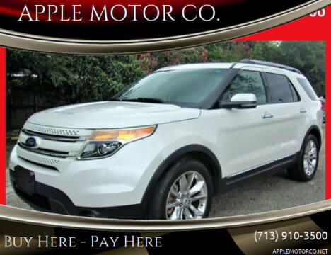 2012 Ford Explorer for sale at APPLE MOTOR CO. in Houston TX