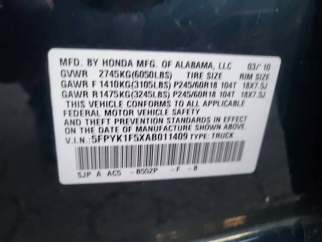 2010 Honda Ridgeline RTL