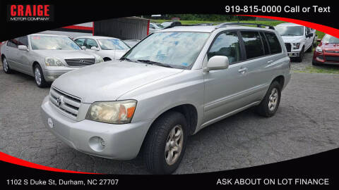 2006 Toyota Highlander for sale at CRAIGE MOTOR CO in Durham NC