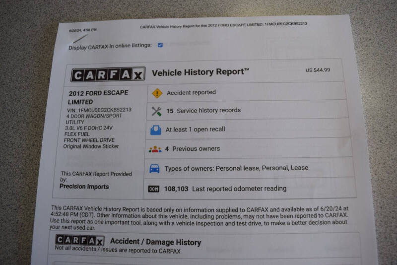 2012 Ford Escape Limited