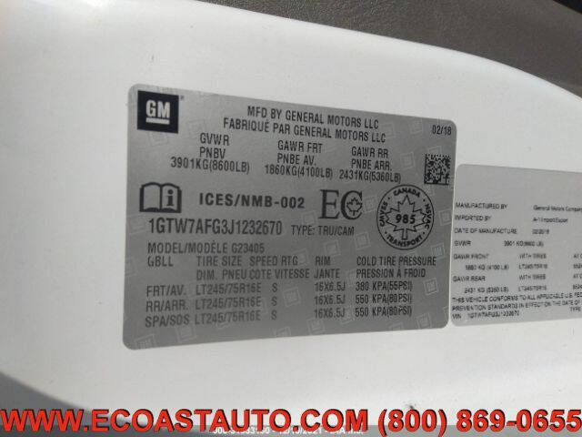 2018 GMC Savana 2500