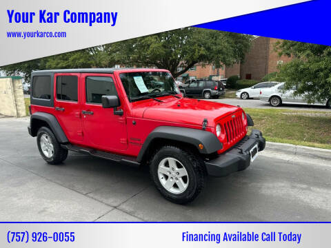 2016 Jeep Wrangler Unlimited for sale at Your Kar Company in Norfolk VA