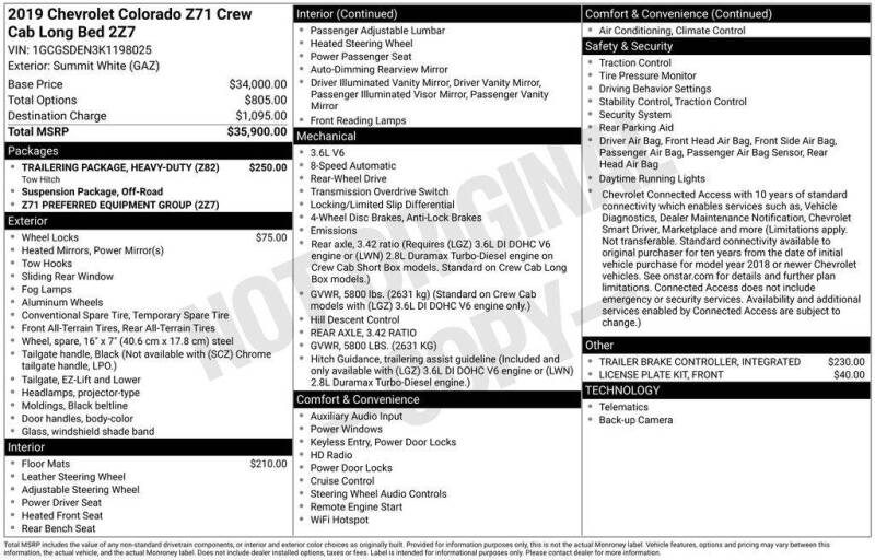 2019 Chevrolet Colorado