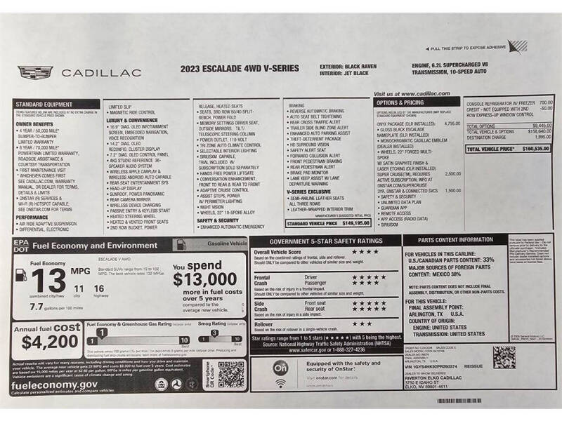 2023 Cadillac Escalade-V