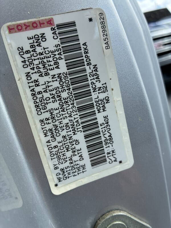 2002 Toyota ECHO