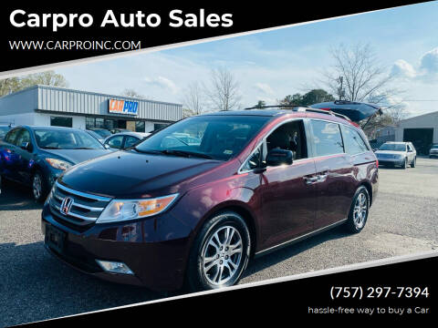 2012 Honda Odyssey for sale at Carpro Auto Sales in Chesapeake VA