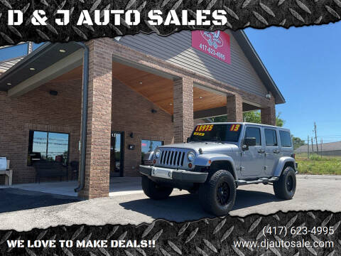 2013 Jeep Wrangler Unlimited for sale at D & J AUTO SALES in Joplin MO