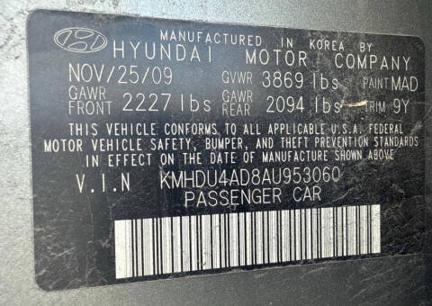 2010 Hyundai Elantra Blue