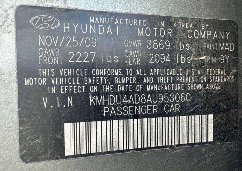 2010 Hyundai Elantra Blue