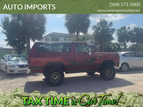 1989 Dodge Ramcharger for sale at AUTO IMPORTS in Metairie LA