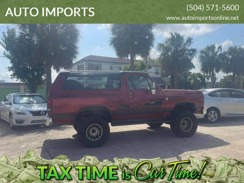 1989 Dodge Ramcharger for sale at AUTO IMPORTS in Metairie LA