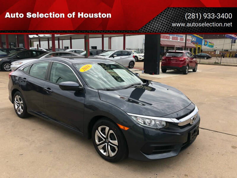 2016 Honda Civic for sale at Auto Selection of Houston in Houston TX
