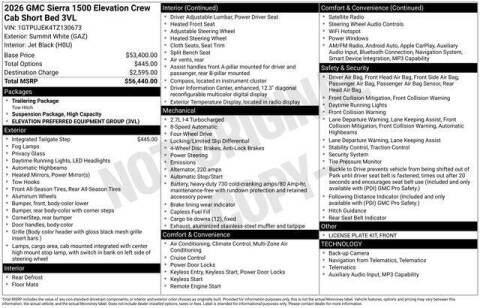 2026 GMC Sierra 1500 Elevation Standard
