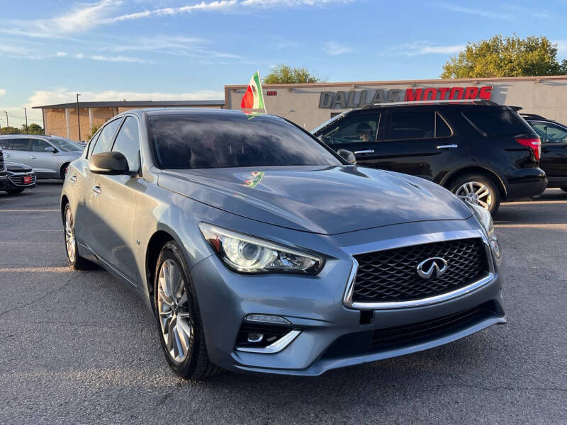 Used 2019 INFINITI Q50 LUXE with VIN JN1EV7AR6KM556907 for sale in Garland, TX