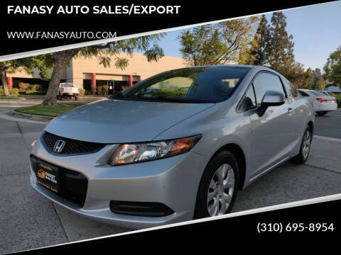 2012 Honda Civic for sale at FANASY AUTO SALES/EXPORT in Yorba Linda CA