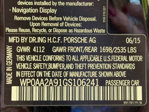 2016 Porsche 911 Carrera 4