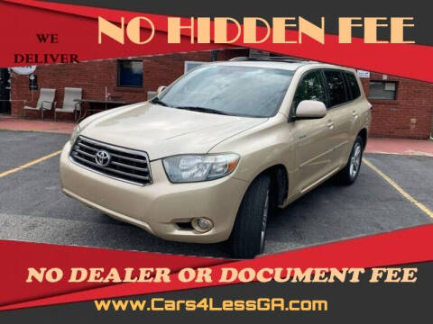 2008 Toyota Highlander for sale at Cars4Less GA in Alpharetta GA