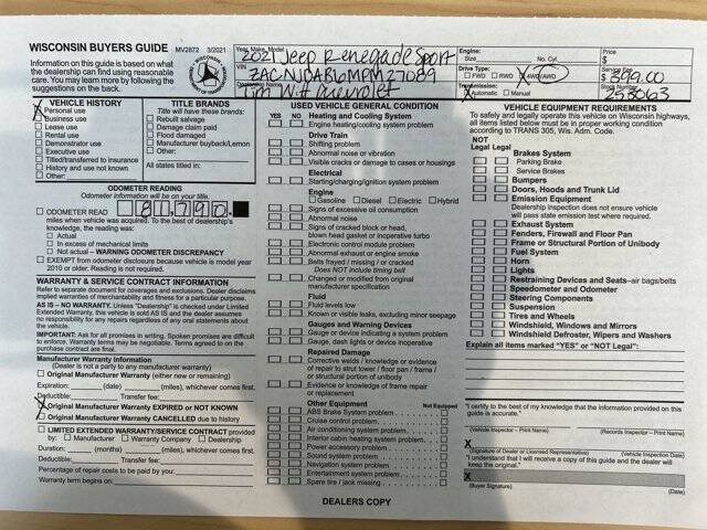 2021 Jeep Renegade Sport