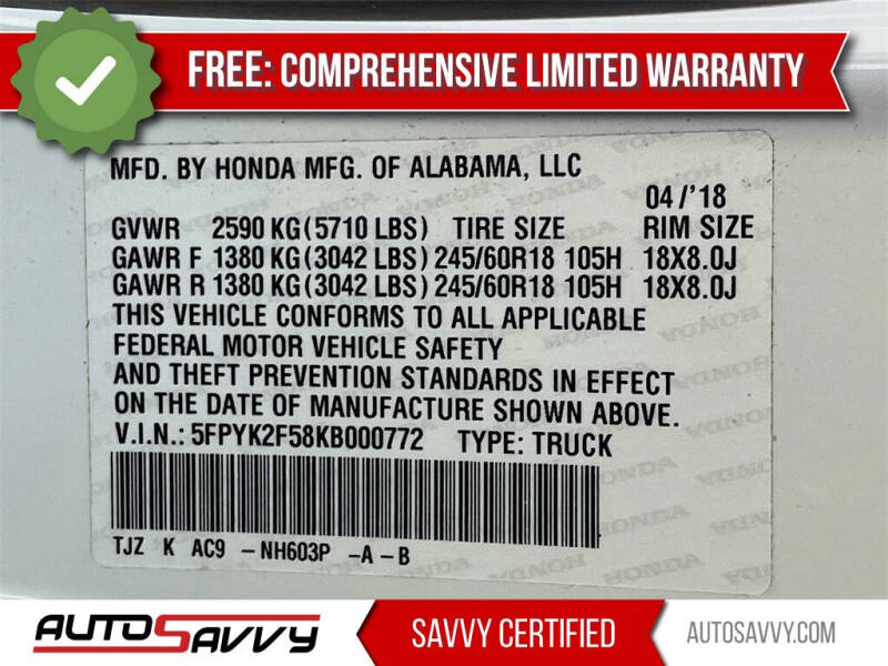 2019 Honda Ridgeline RTL