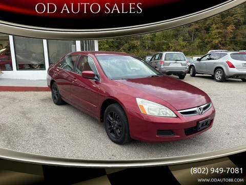 2006 Honda Accord for sale at OD AUTO SALES in Pownal VT