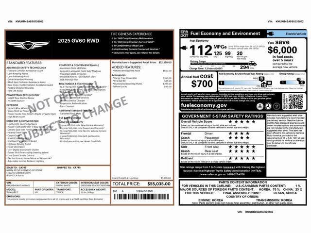 2025 Genesis GV60 Standard