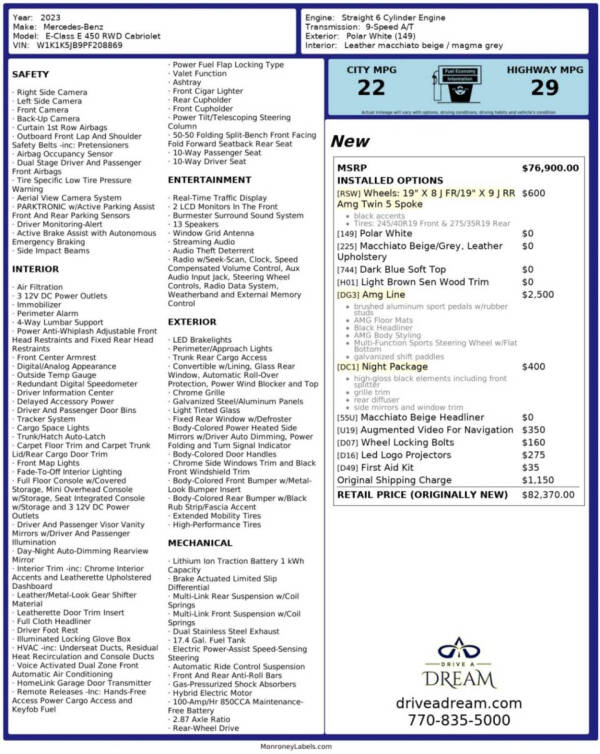 2023 Mercedes-Benz E-Class E 450
