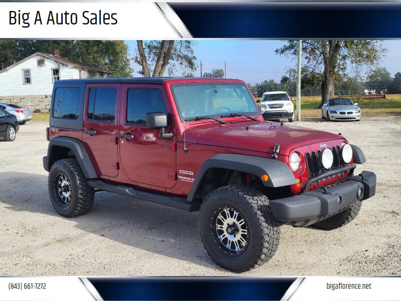 2013 Jeep Wrangler Unlimited for sale at Big A Auto Sales Lot 2 in Florence SC
