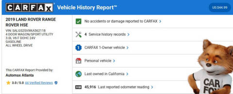 2019 Land Rover Range Rover HSE