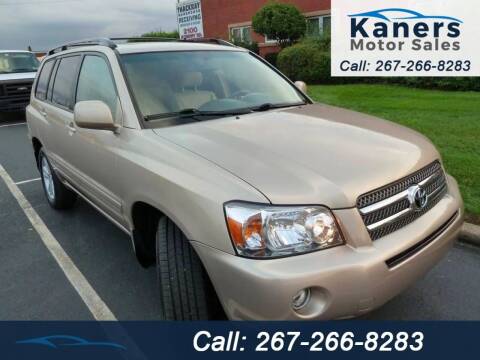 2006 Toyota Highlander Hybrid for sale at Kaners Motor Sales in Huntingdon Valley PA