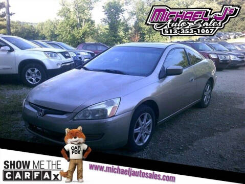 2003 Honda Accord for sale at MICHAEL J'S AUTO SALES in Cleves OH