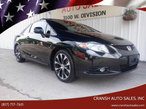2013 Honda Civic for sale at CRANSH AUTO SALES, INC in Arlington TX