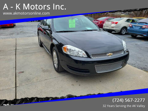 2014 Chevrolet Impala Limited for sale at A - K Motors Inc. in Vandergrift PA