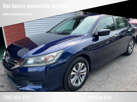 2014 Honda Accord for sale at One Source Automotive Solutions in Braselton GA