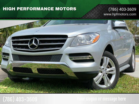 2013 Mercedes-Benz M-Class for sale at HIGH PERFORMANCE MOTORS in Hollywood FL
