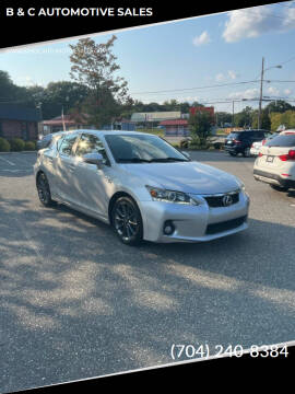 2012 Lexus CT 200h for sale at B & C AUTOMOTIVE SALES in Lincolnton NC