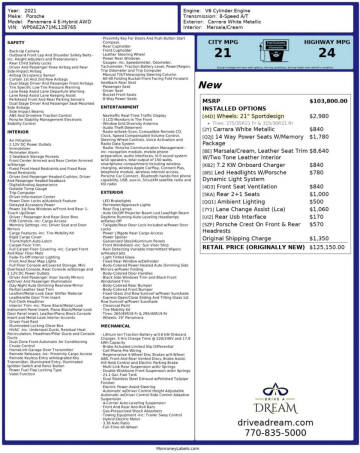 2021 Porsche Panamera 4 E-Hybrid