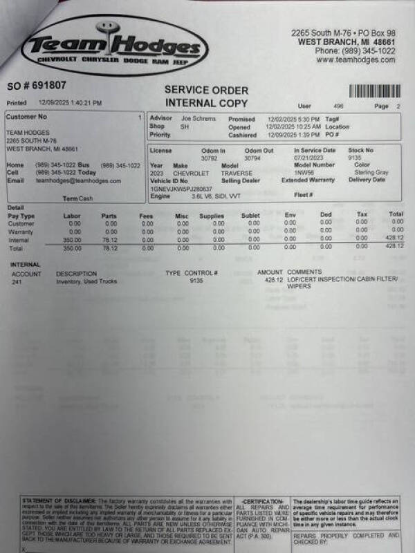 2023 Chevrolet Traverse RS