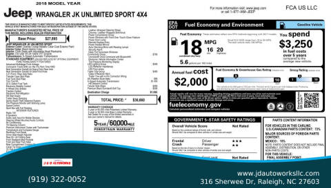 2018 Jeep Wrangler JK Unlimited