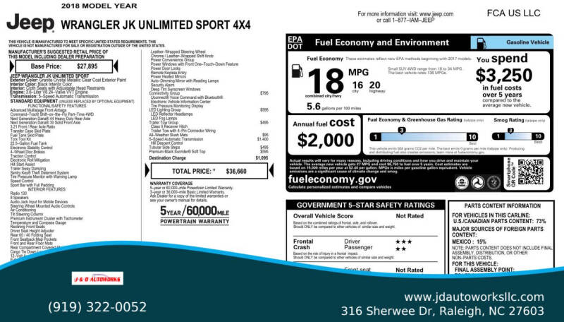 2018 Jeep Wrangler JK Unlimited