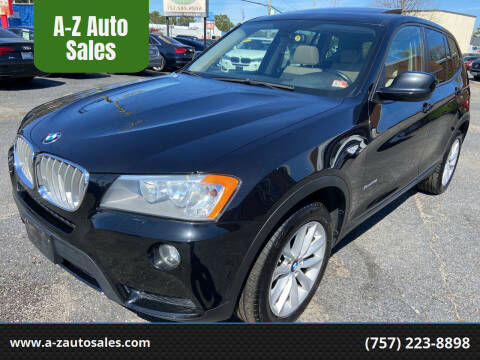 2014 BMW X3 for sale at A-Z Auto Sales in Newport News VA