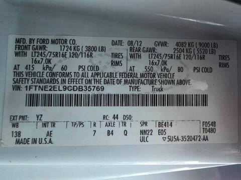 2012 Ford E-Series E-250