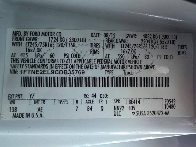 2012 Ford E-Series E-250