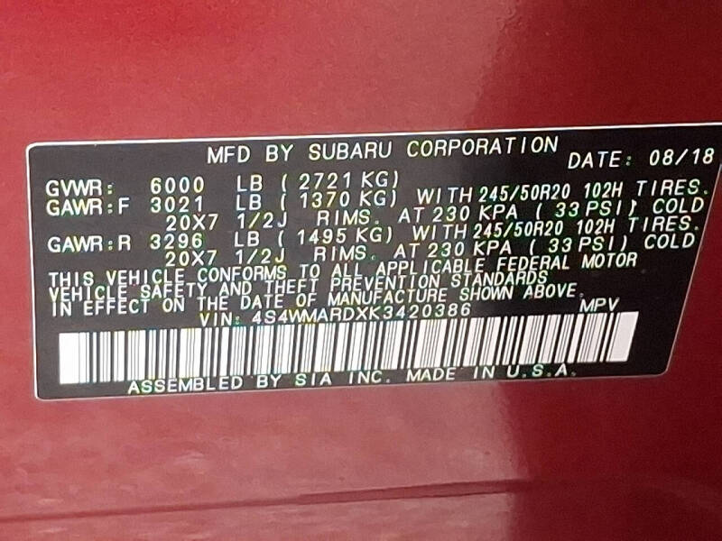 2019 Subaru Ascent Touring